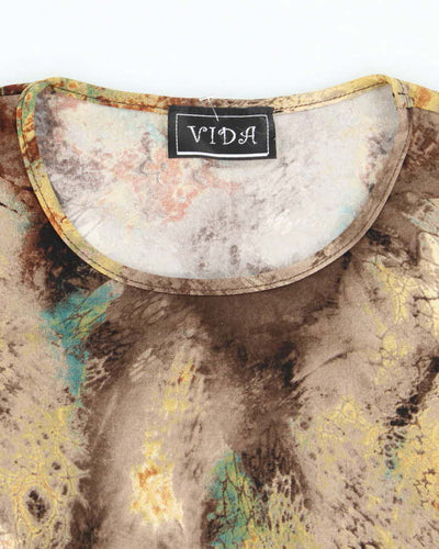 Vintage 90s Vida Abstract Pattern Top - L