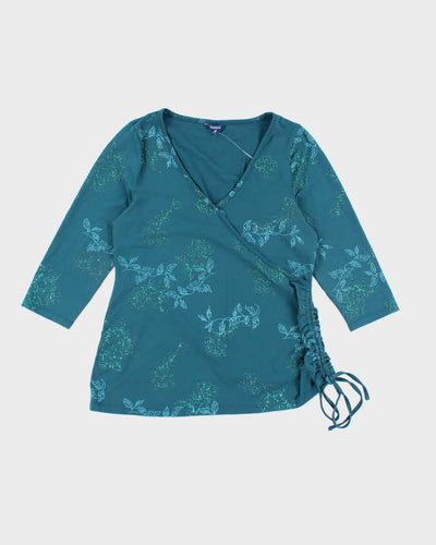 Vintage Y2k 00s Reitmans Ruched Glitter Top - M