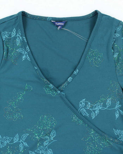Vintage Y2k 00s Reitmans Ruched Glitter Top - M