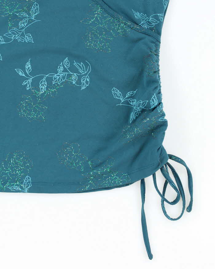Vintage Y2k 00s Reitmans Ruched Glitter Top - M