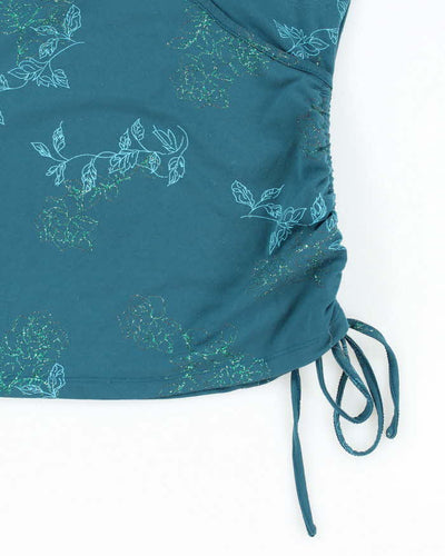 Vintage Y2k 00s Reitmans Ruched Glitter Top - M