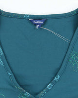 Vintage Y2k 00s Reitmans Ruched Glitter Top - M
