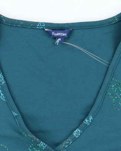 Vintage Y2k 00s Reitmans Ruched Glitter Top - M