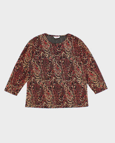 Vintage Y2k 00s Alia Pattern Top - L