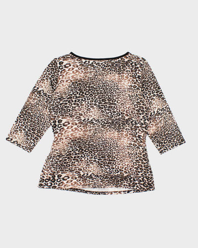 Vintage Y2k 00s Hamilton Leopard Print Bow Top - L