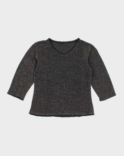 Vintage Y2k 00s Glitter Sparkly Glitter Mesh Top - S