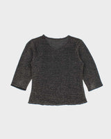 Vintage Y2k 00s Glitter Sparkly Glitter Mesh Top - S