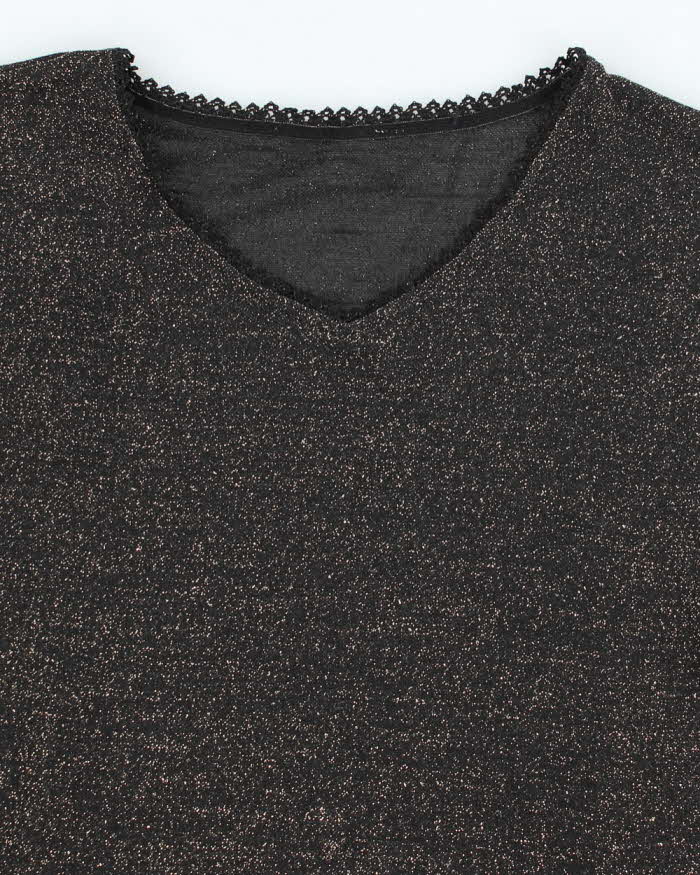 Vintage Y2k 00s Glitter Sparkly Glitter Mesh Top - S