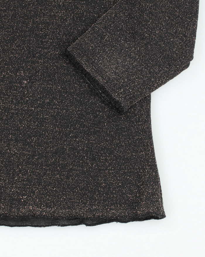 Vintage Y2k 00s Glitter Sparkly Glitter Mesh Top - S