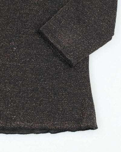 Vintage Y2k 00s Glitter Sparkly Glitter Mesh Top - S