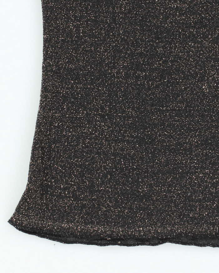 Vintage Y2k 00s Glitter Sparkly Glitter Mesh Top - S