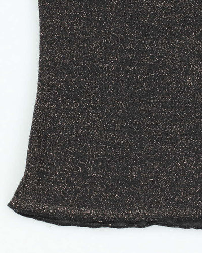 Vintage Y2k 00s Glitter Sparkly Glitter Mesh Top - S