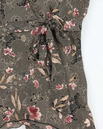 Vintage Y2k 00s Reitmans Pattern Mesh Top - M