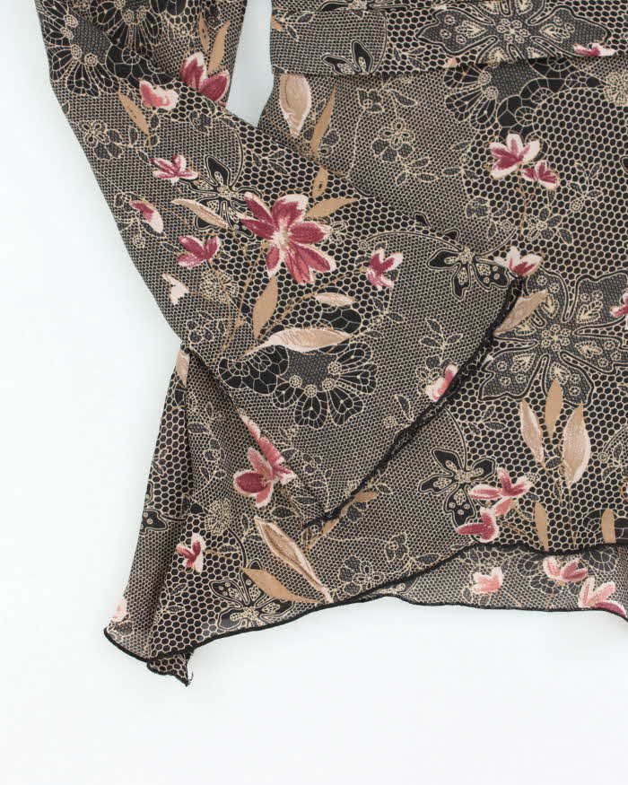 Vintage Y2k 00s Reitmans Pattern Mesh Top - M