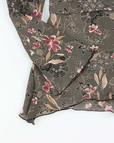 Vintage Y2k 00s Reitmans Pattern Mesh Top - M