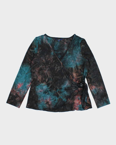 Vintage Y2k 00s Reitmans Faux Wrap O Ring Top - L