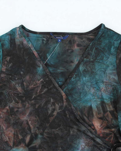 Vintage Y2k 00s Reitmans Faux Wrap O Ring Top - L