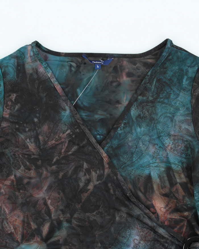 Vintage Y2k 00s Reitmans Faux Wrap O Ring Top - L
