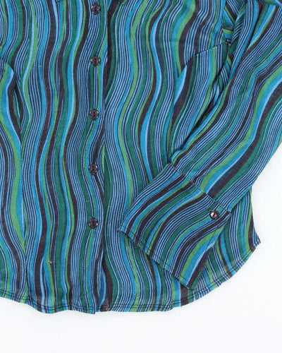 Vintage 90s Le Chateau Pattern Blouse - L