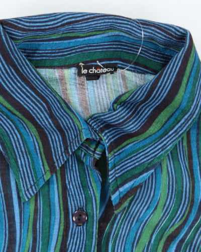Vintage 90s Le Chateau Pattern Blouse - L