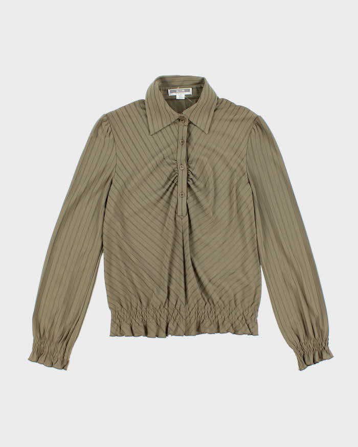 Vintage Y2k 00s Simple Life Quarter-Button Blouse - M