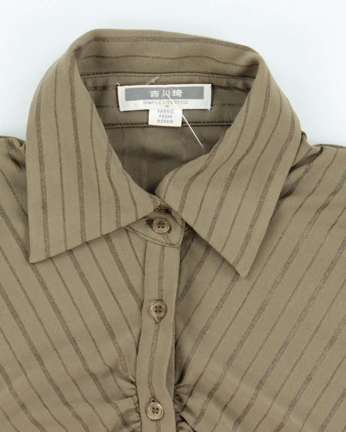 Vintage Y2k 00s Simple Life Quarter-Button Blouse - M