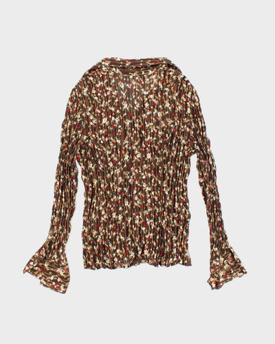 Vintage Y2k 00s Jessica Floral Crinkle Blouse - M