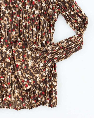 Vintage Y2k 00s Jessica Floral Crinkle Blouse - M