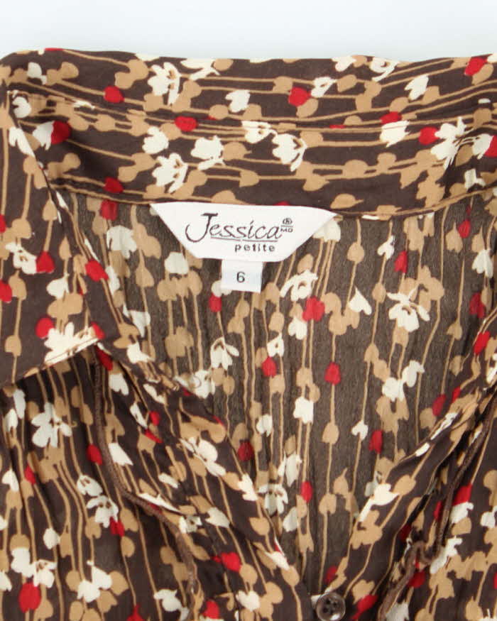Vintage Y2k 00s Jessica Floral Crinkle Blouse - M