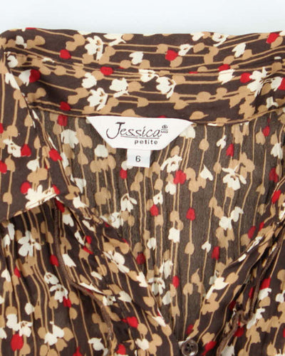 Vintage Y2k 00s Jessica Floral Crinkle Blouse - M