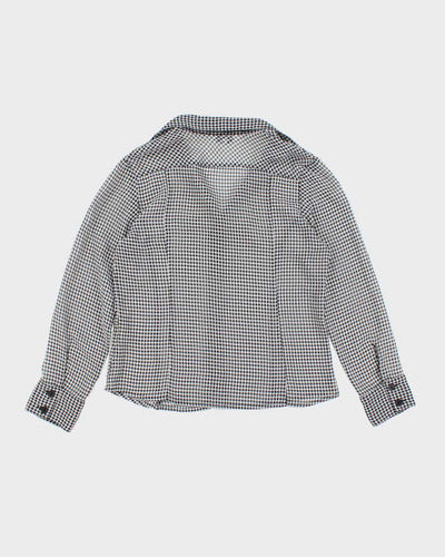 Vintage 90s Current Gingham Mesh Blouse - L