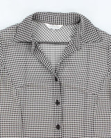 Vintage 90s Current Gingham Mesh Blouse - L