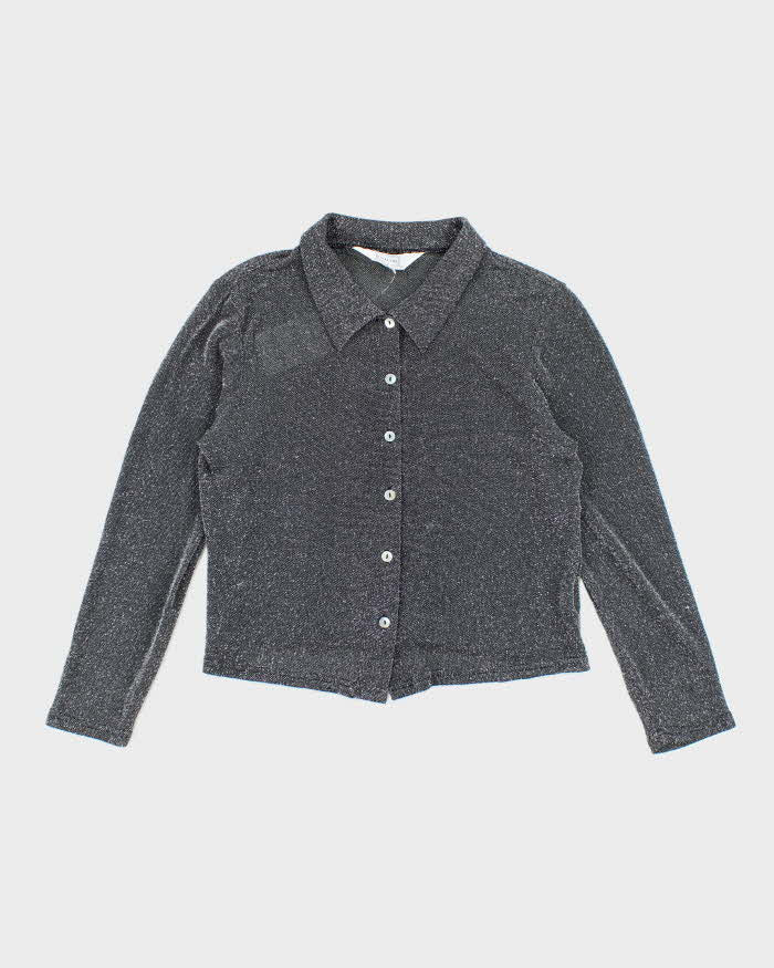 Vintage 90s Emblem Glitter Blouse - M