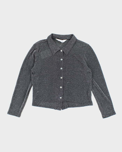 Vintage 90s Emblem Glitter Blouse - M