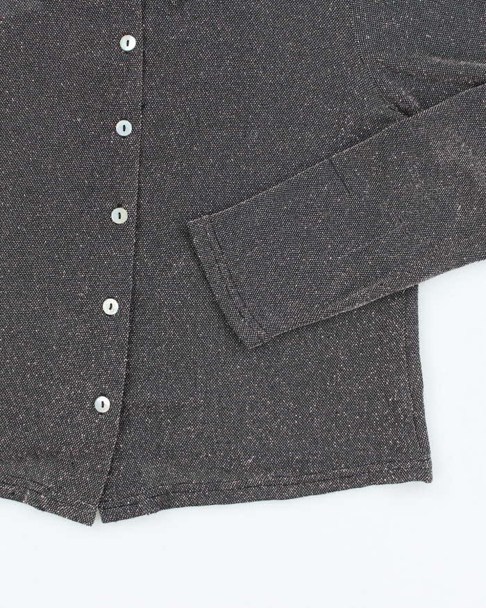 Vintage 90s Emblem Glitter Blouse - M