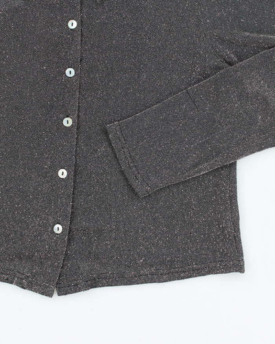 Vintage 90s Emblem Glitter Blouse - M