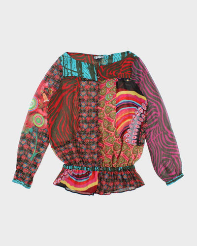 Vintage Y2k 00s Desigual Mesh Blouse - L