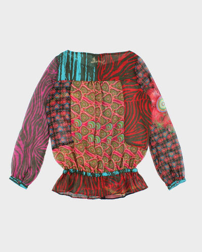Vintage Y2k 00s Desigual Mesh Blouse - L