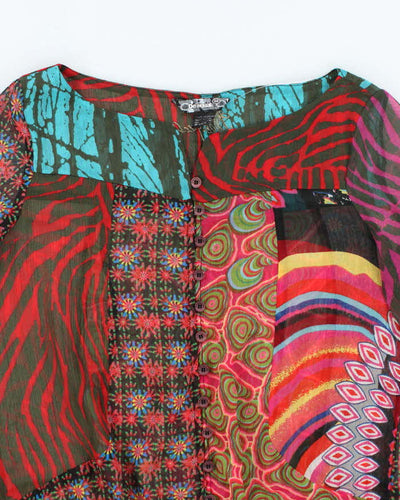 Vintage Y2k 00s Desigual Mesh Blouse - L