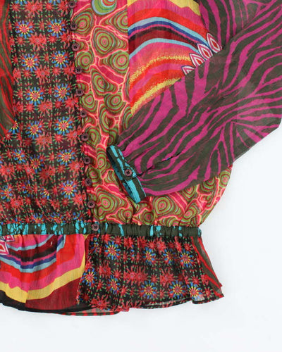 Vintage Y2k 00s Desigual Mesh Blouse - L