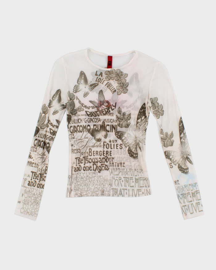 Vintage Y2k 00s Just In Time Mesh Top - XS