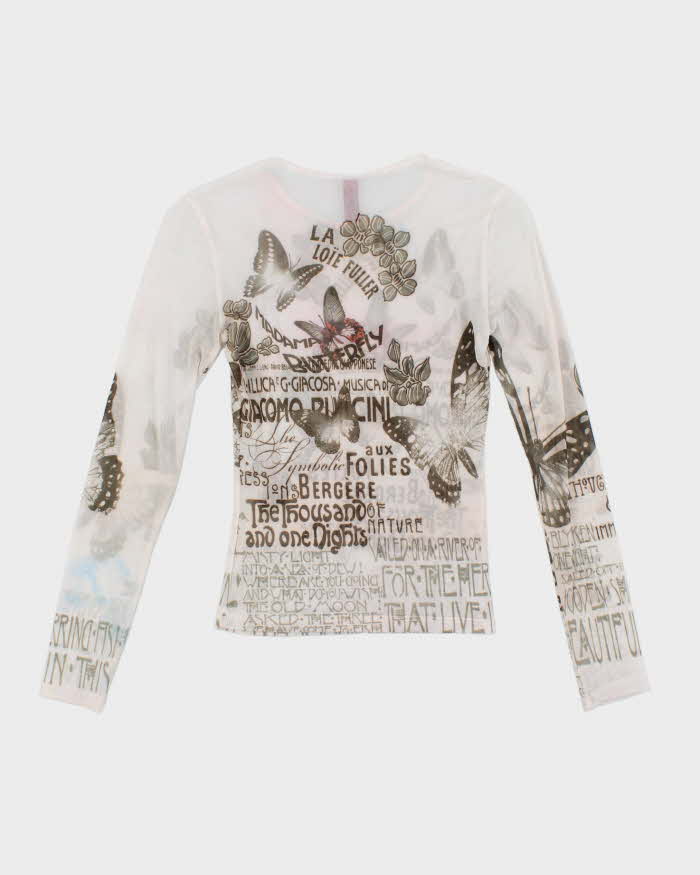 Vintage Y2k 00s Just In Time Mesh Top - XS