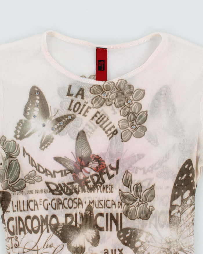 Vintage Y2k 00s Just In Time Mesh Top - XS