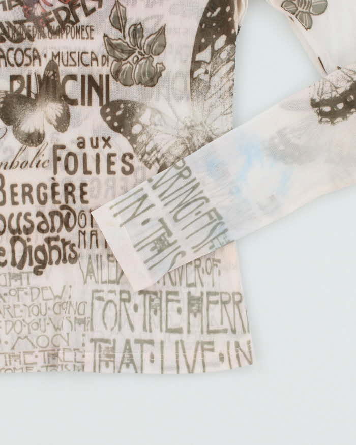 Vintage Y2k 00s Just In Time Mesh Top - XS