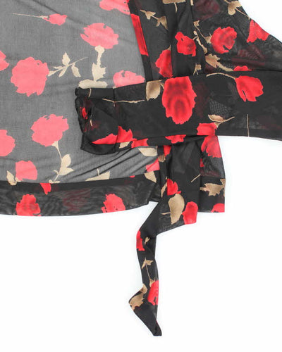 Vintage 90s Mesh Rose Top - S