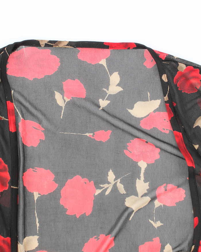 Vintage 90s Mesh Rose Top - S