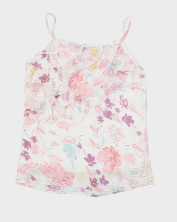 Vintage Y2k 00s Christian Ferre Flora Ruffle Cami - S