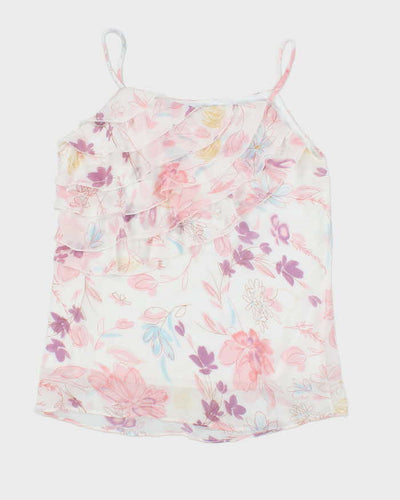 Vintage Y2k 00s Christian Ferre Flora Ruffle Cami - S