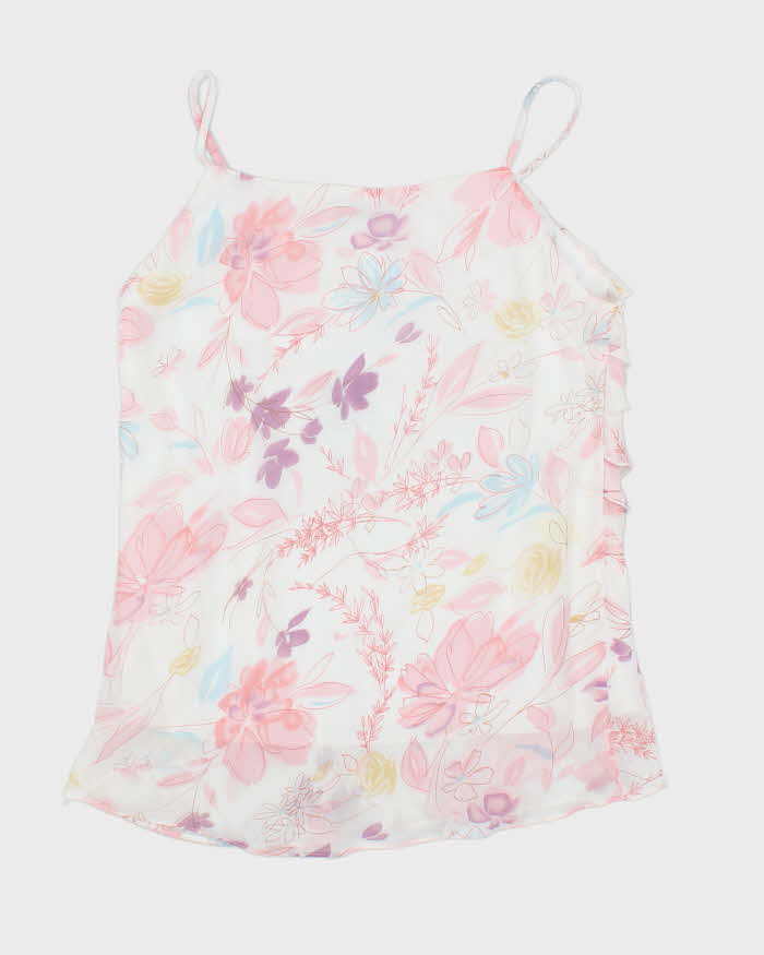 Vintage Y2k 00s Christian Ferre Flora Ruffle Cami - S