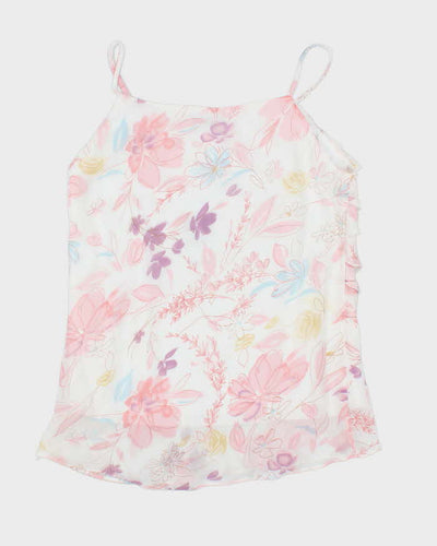 Vintage Y2k 00s Christian Ferre Flora Ruffle Cami - S